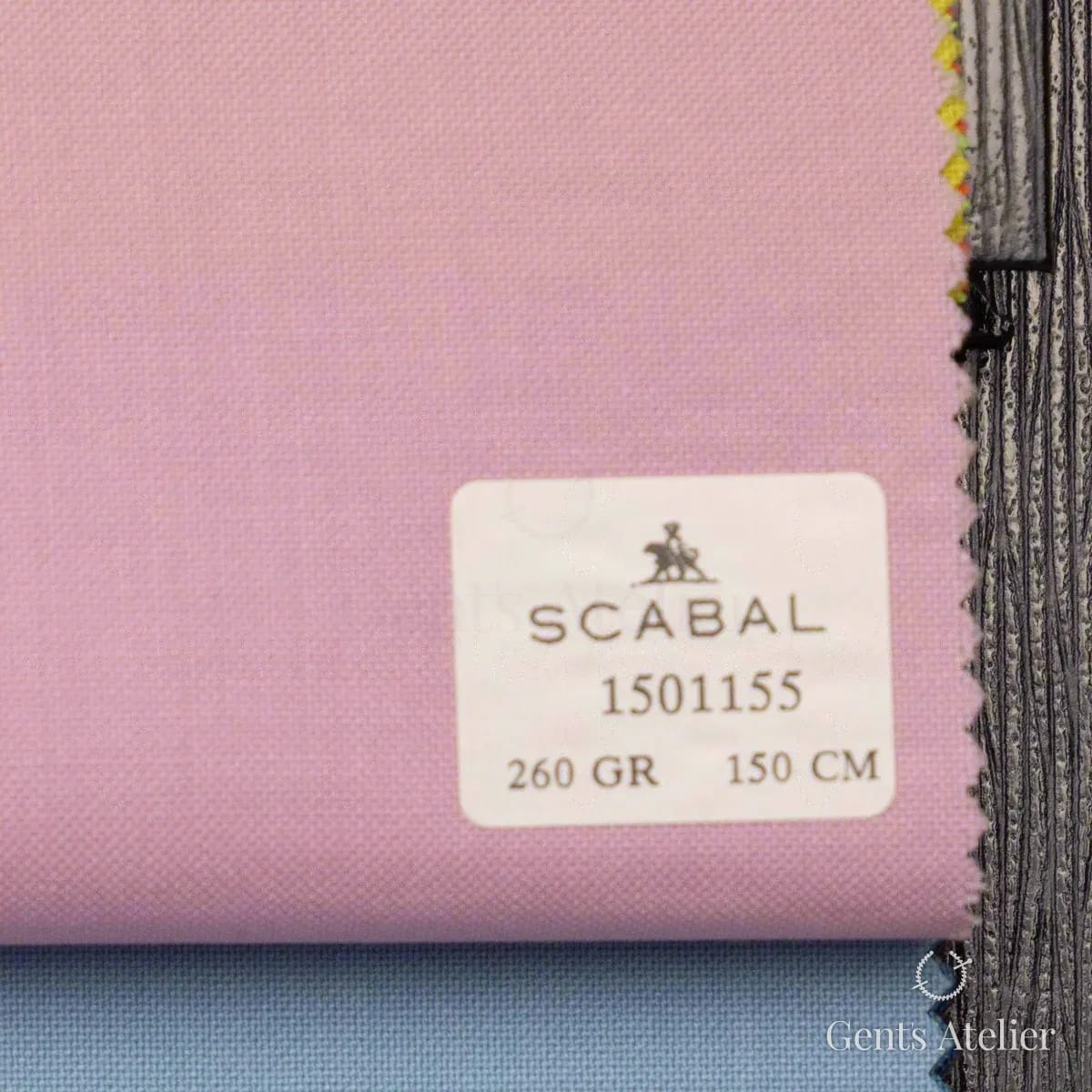 Образец ткани Scabal 1501155 с этикеткой, пыльно-розовый лиловый (мов)