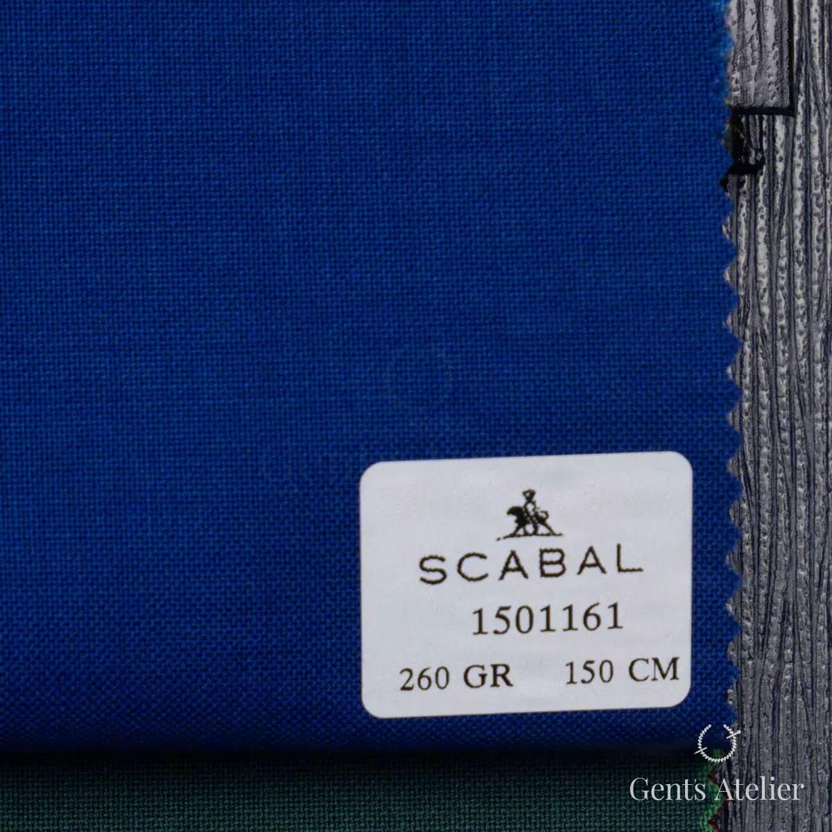 Образец ткани Scabal 1501161 с этикеткой, тёмно-синий (глубокий нэйви)