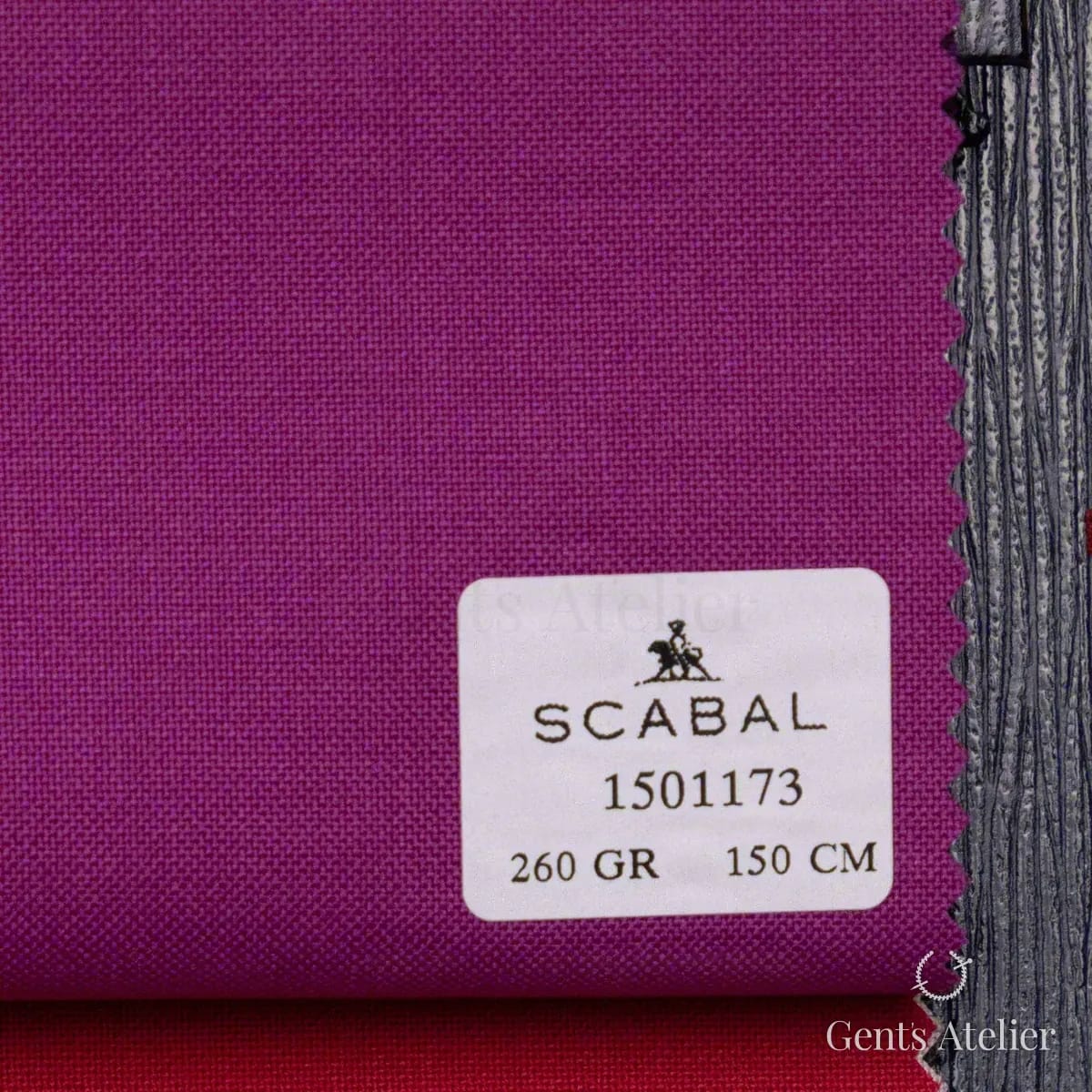 Образец ткани Scabal 1501173 с этикеткой, фуксия / насыщенный маджента