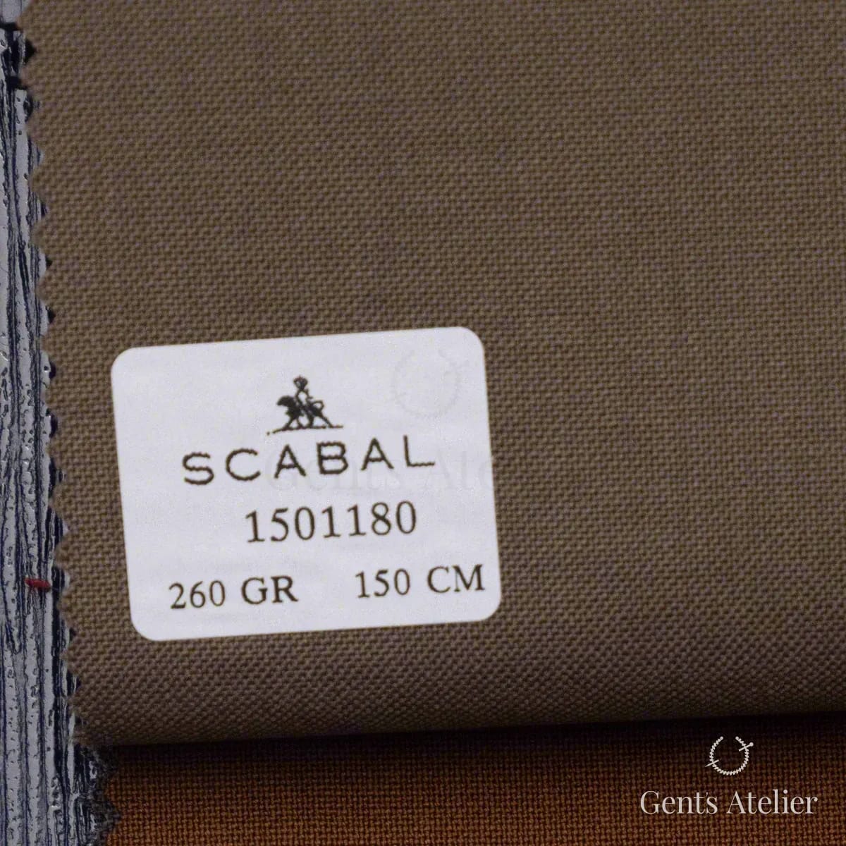 Образец ткани Scabal 1501180 с этикеткой, тёмно-коричневый шоколадный