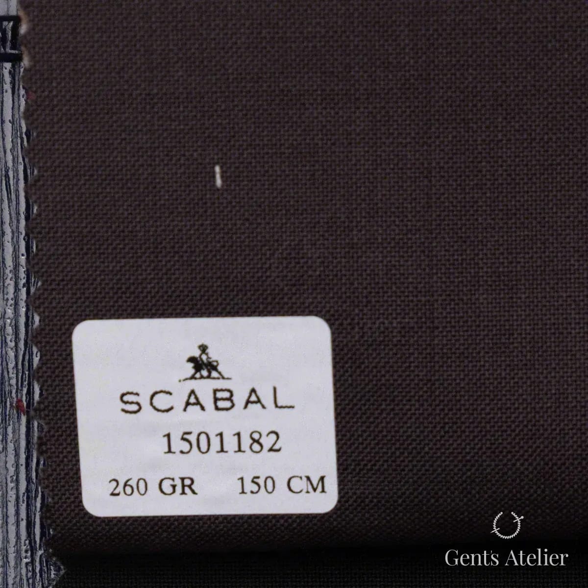 Образец ткани Scabal 1501182 с этикеткой, тёмно-синий (нэйви)