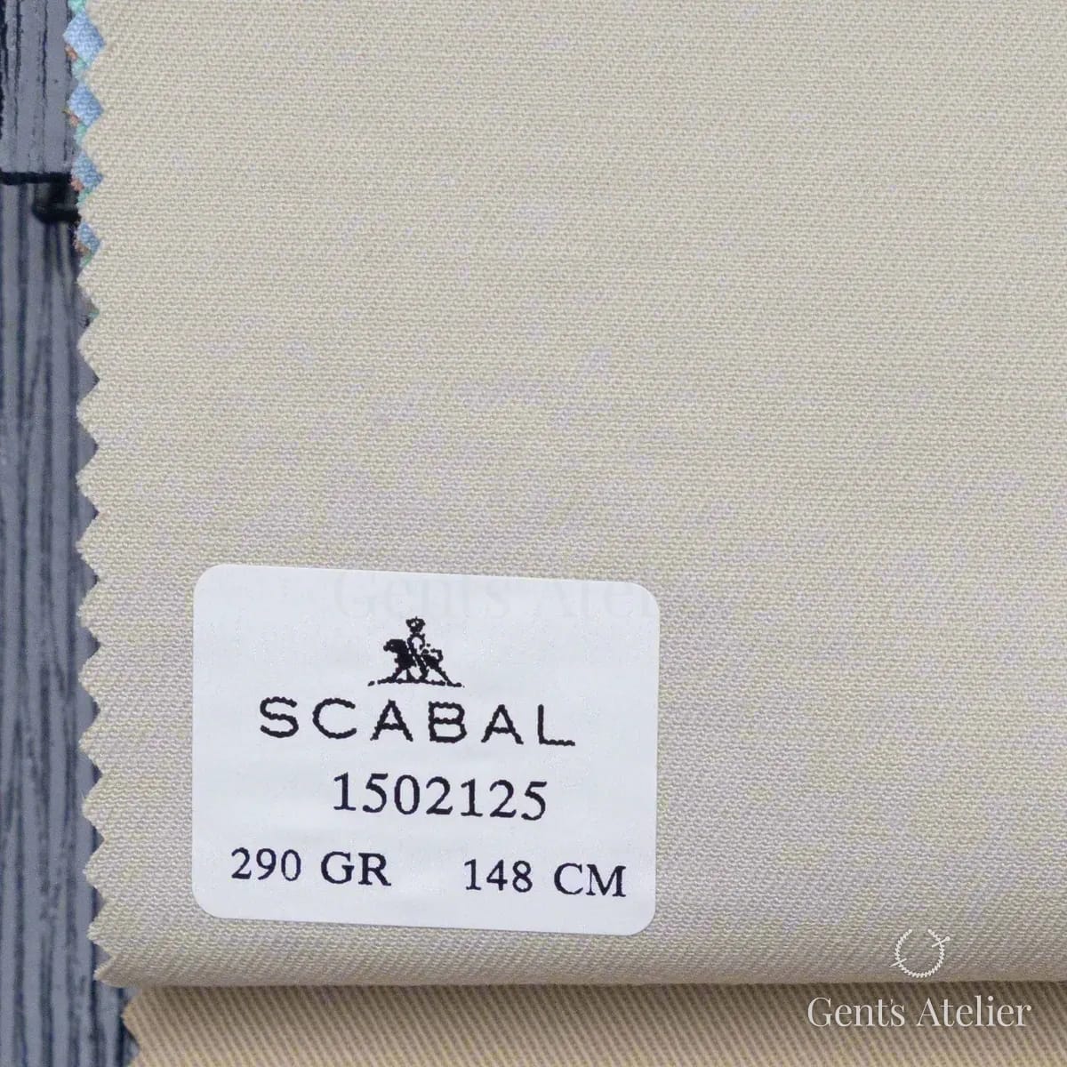 Образец ткани Scabal 1502125 с этикеткой, бежевый