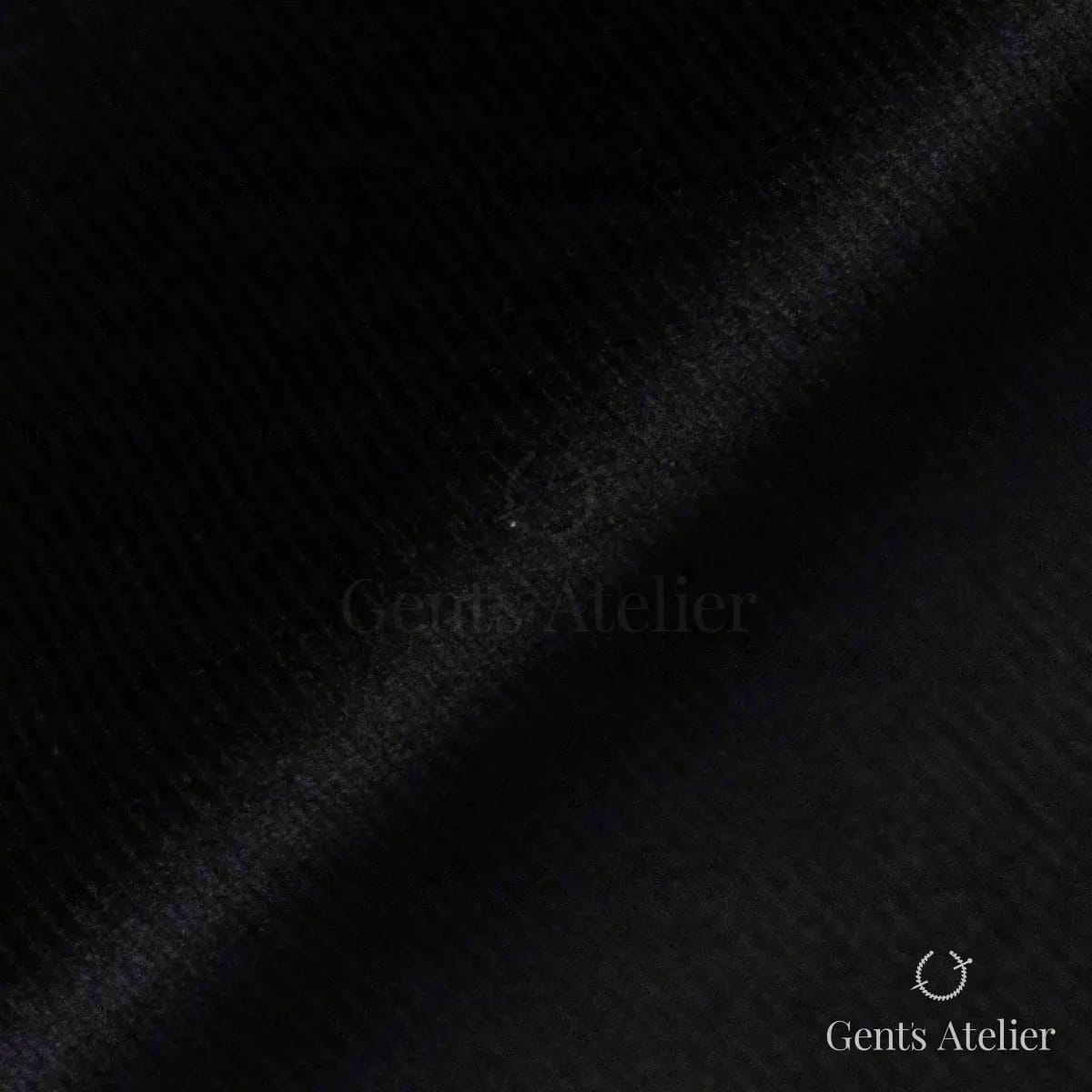 Образец ткани Scabal 1501765 с этикеткой, чёрный