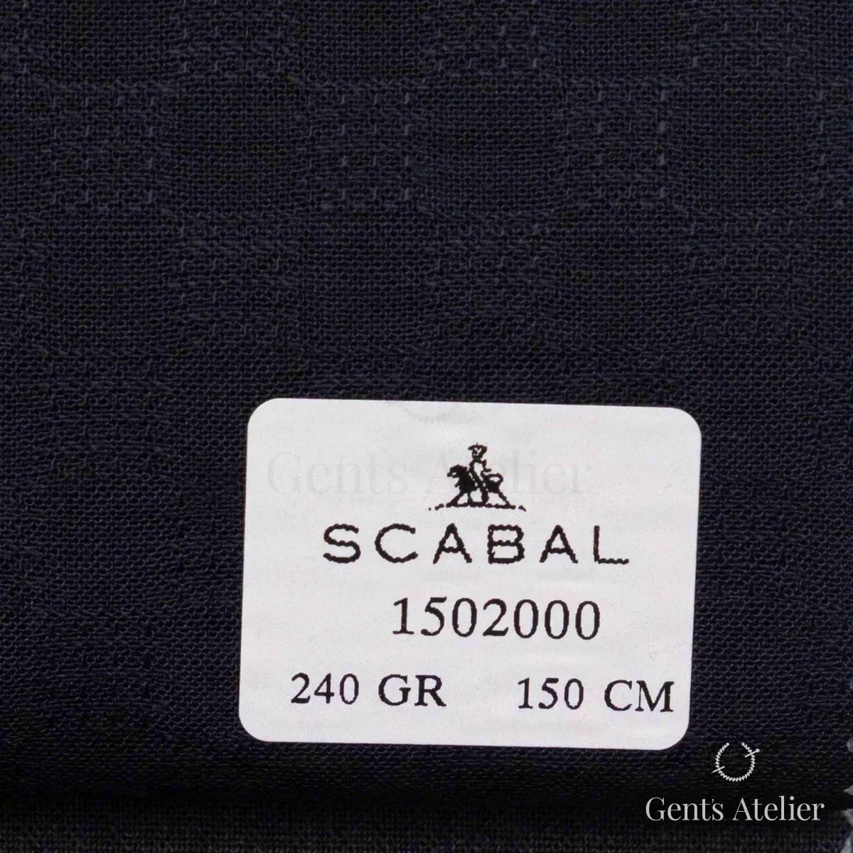 Образец ткани Scabal 1502000 с этикеткой, глубокий синий, почти чёрный