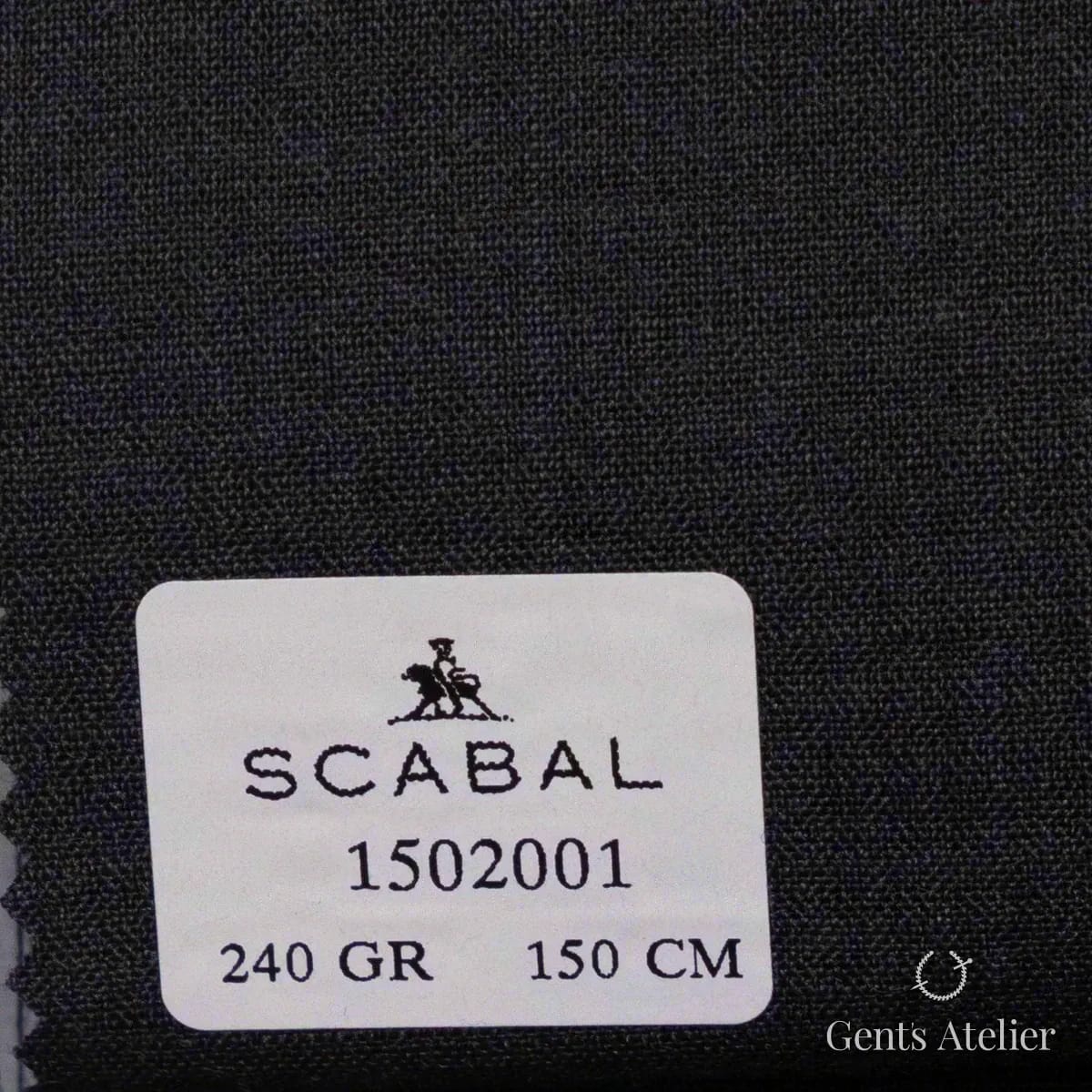 Образец ткани Scabal 1502001 с этикеткой, тёмно-синий (почти чёрный)