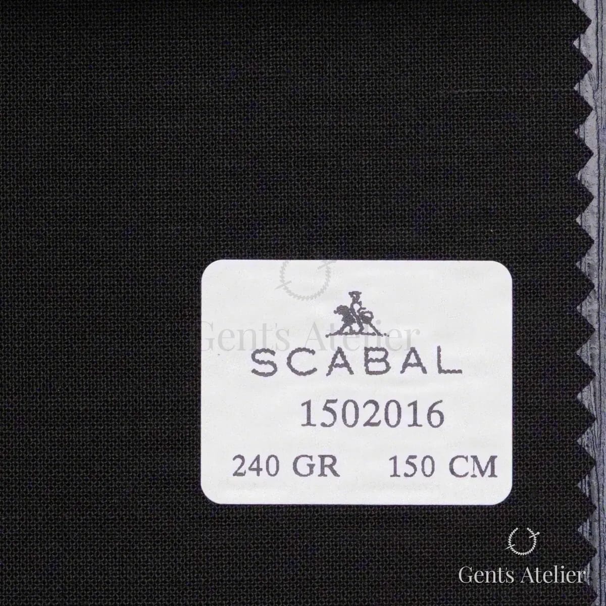 Образец ткани Scabal 1502016 с этикеткой, чёрный