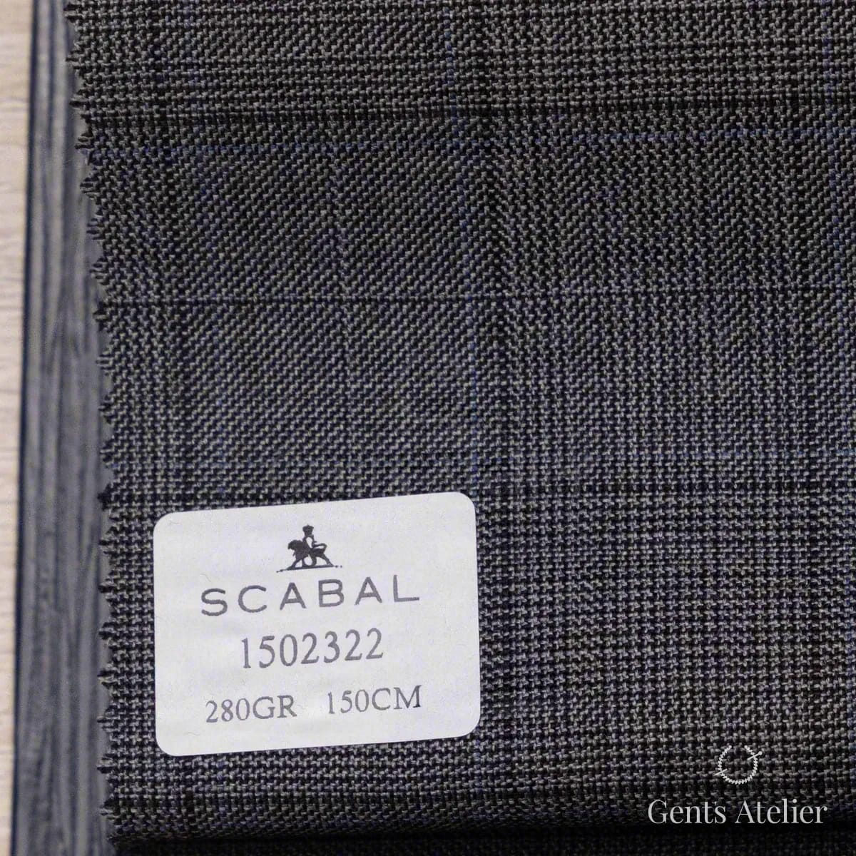 Образец ткани Scabal 1502322 с этикеткой, серый