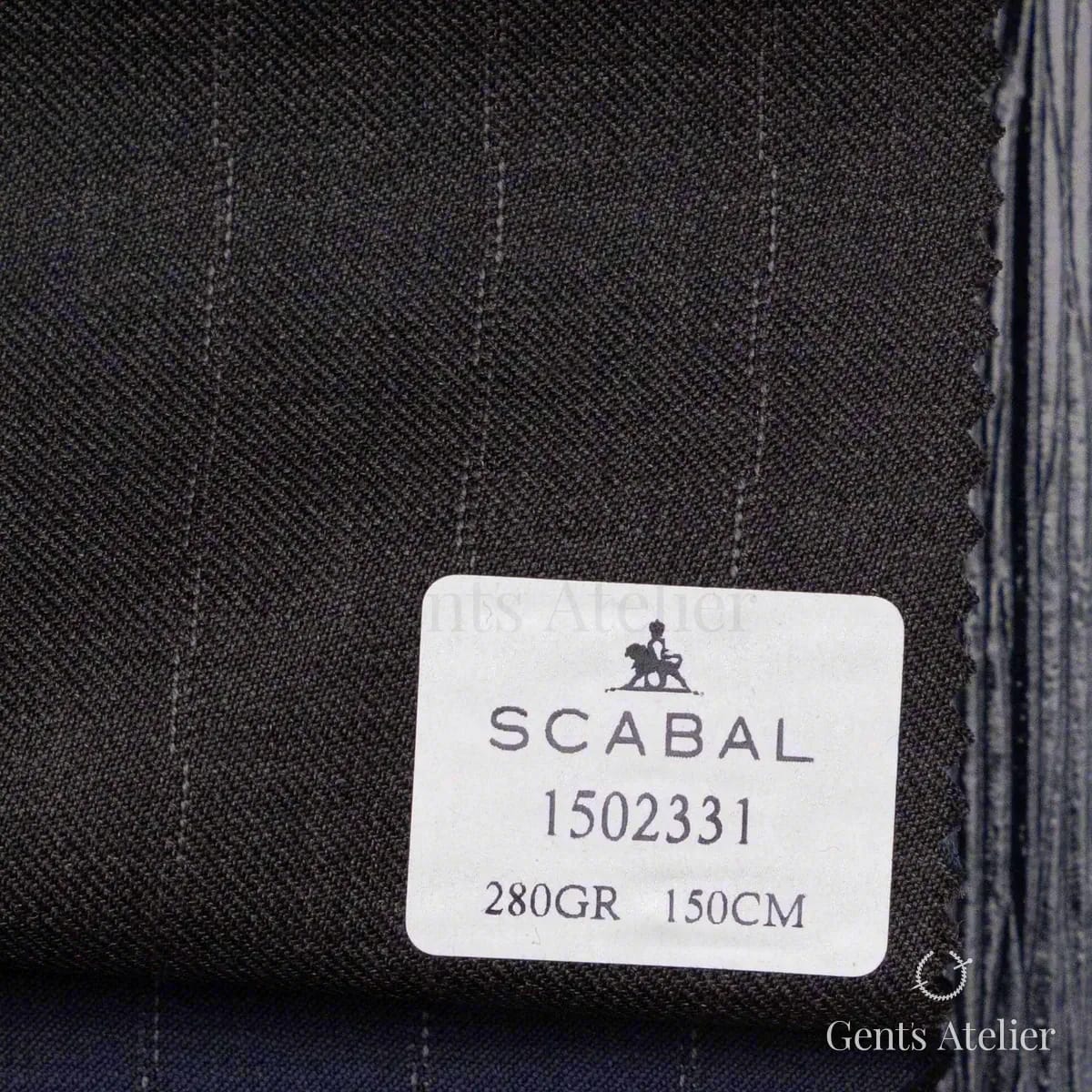 Образец ткани Scabal 1502331 с этикеткой, тёмно-серый