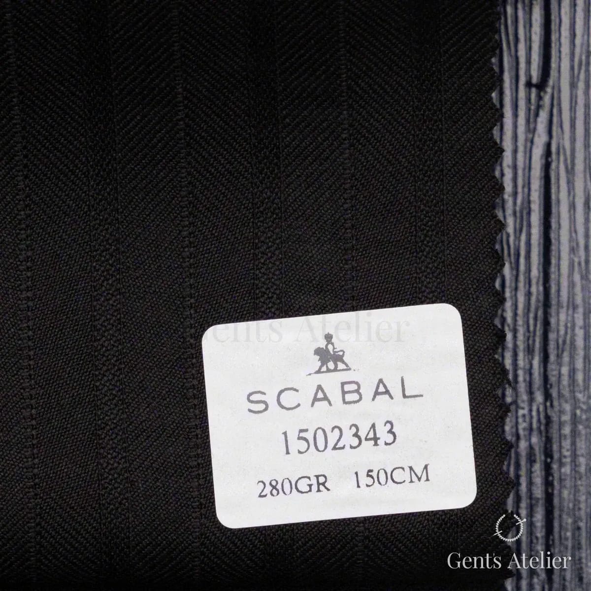 Образец ткани Scabal 1502343 с этикеткой, антрацит