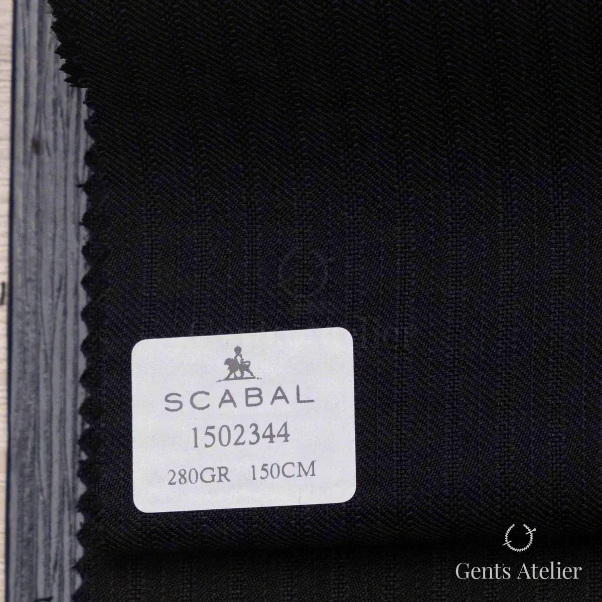Образец ткани Scabal 1502344 с этикеткой, антрацит