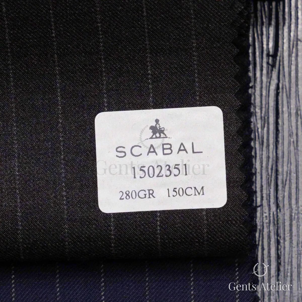Образец ткани Scabal 1502351 с этикеткой, угольно-коричневый