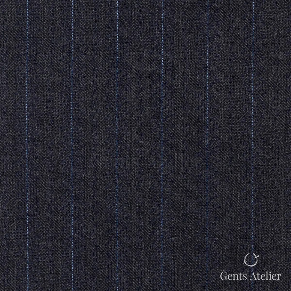 Костюм из Scabal 1501909 — тёмно-синий с голубой нитью, 100%WO