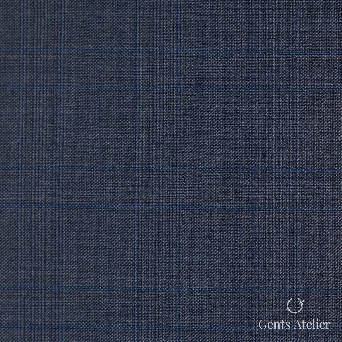 Костюм из Scabal 1501914 — тёмно-синий с голубым оверчеком, 100%WO
