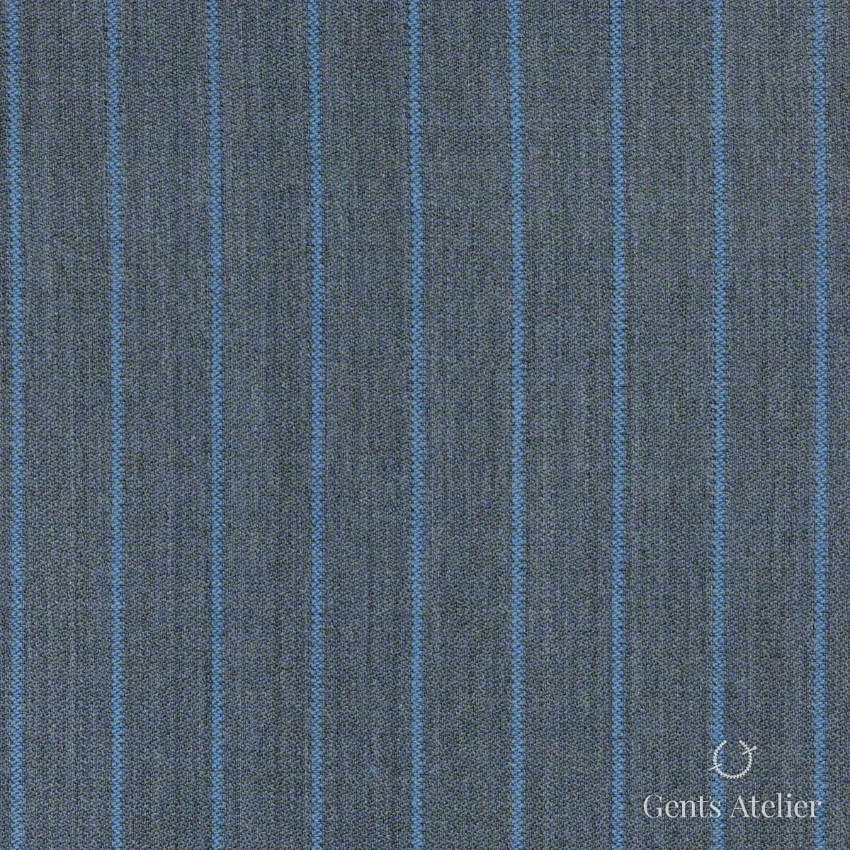 Костюм из Scabal 1501921 — васильково-синий с серой полоской, 100%WO