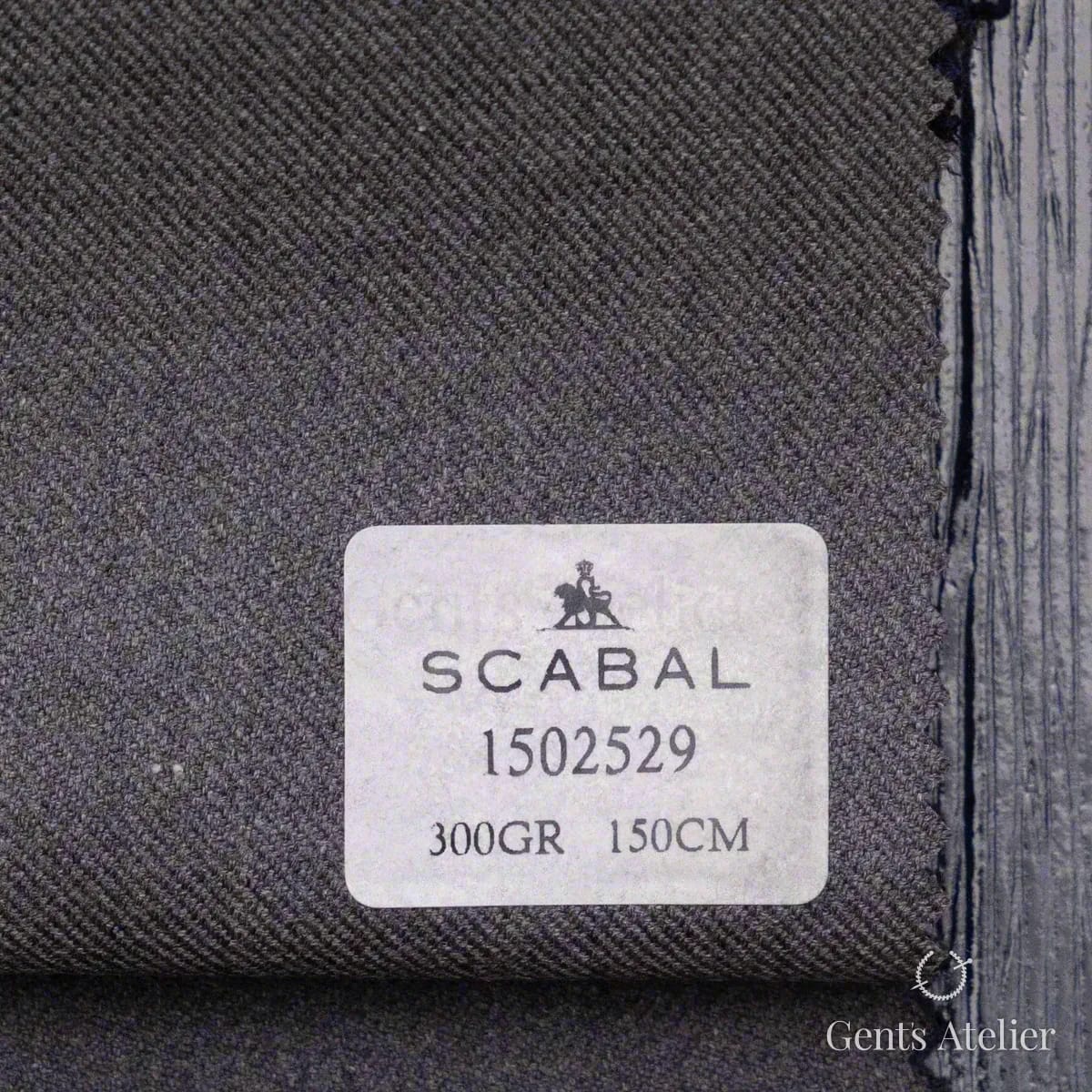 Образец ткани Scabal 1502529 с этикеткой, серый