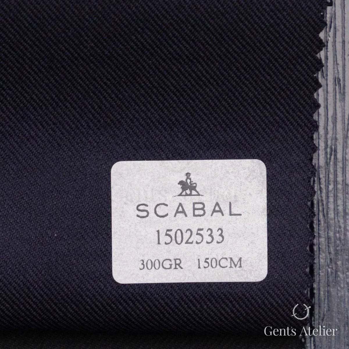 Образец ткани Scabal 1502533 с этикеткой, чёрный