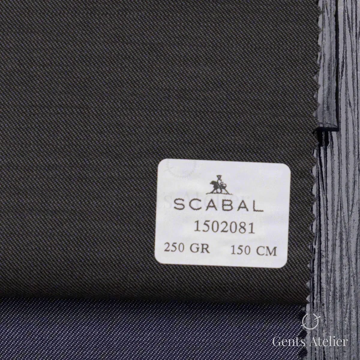 Образец ткани Scabal 1502081 с этикеткой, почти чёрный тёмно-серый, нейтральный