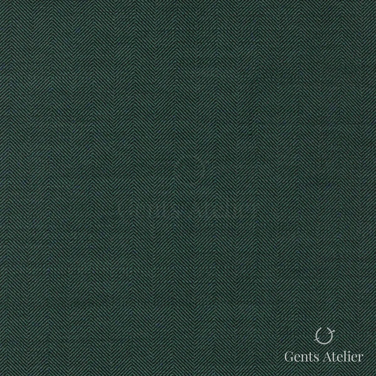 Костюм из Scabal 1502155 — тёмно-бутылочный зелёный, Шерсть + шёлк