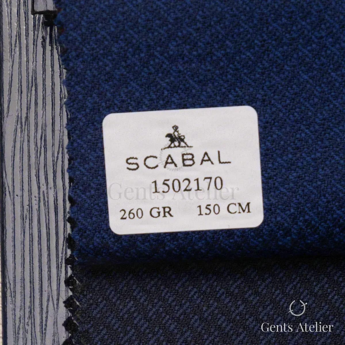 Образец ткани Scabal 1502170 с этикеткой, иссиня-чёрный