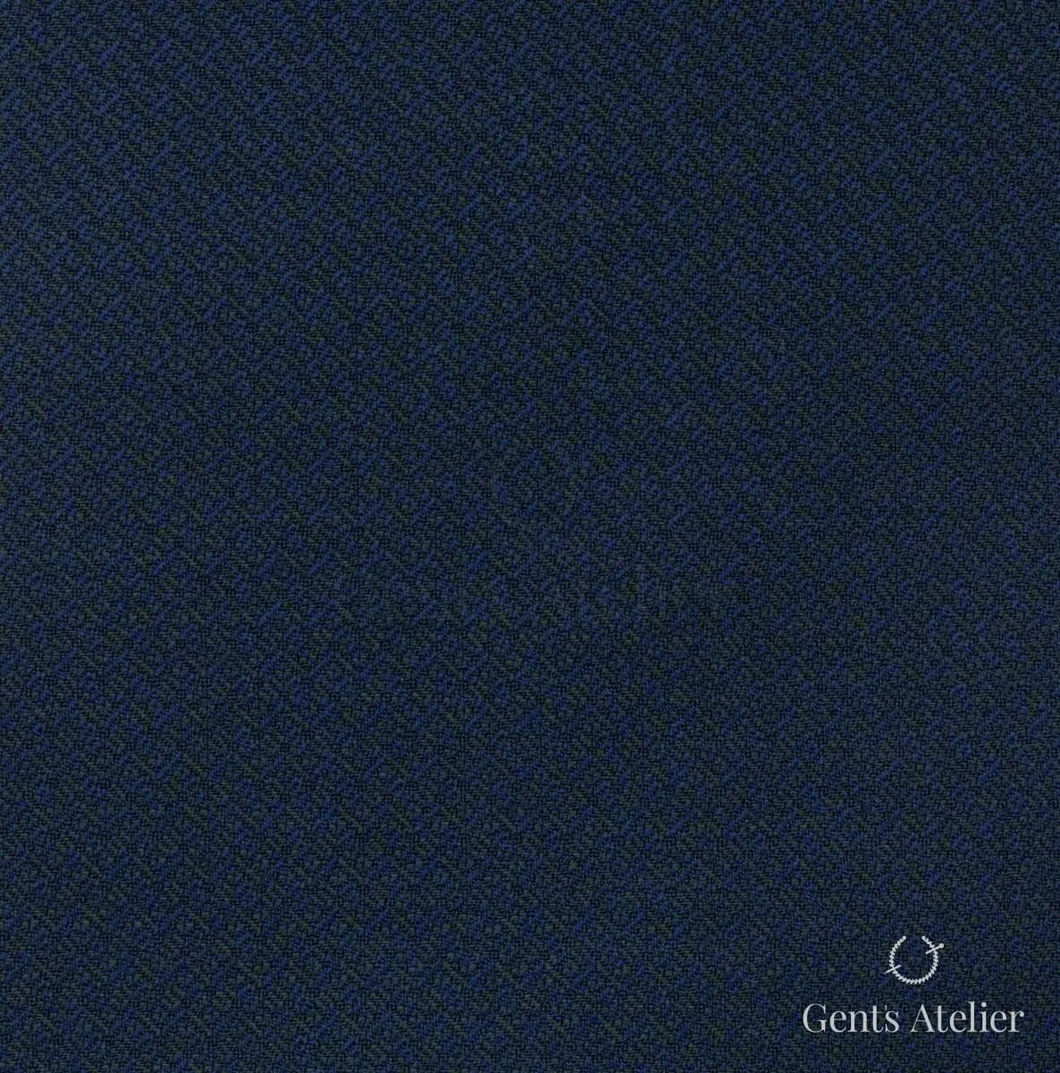 Костюм из Scabal 1502172 — тёмно-синий с зеленоватым отливом, Шерсть + шёлк