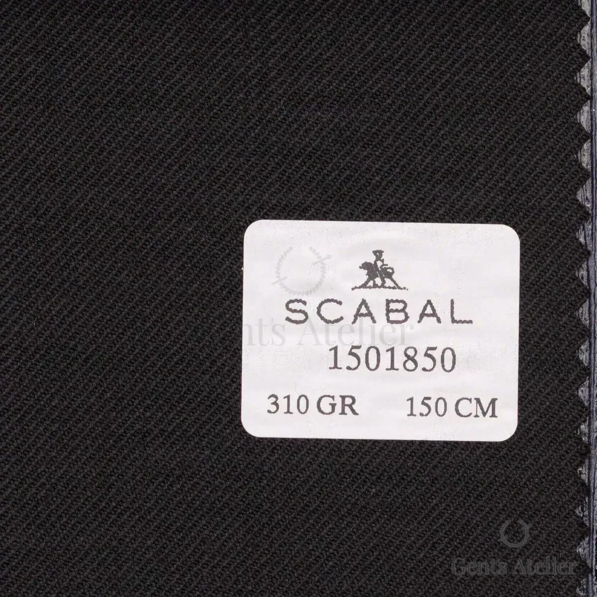 Образец ткани Scabal 1501850 с этикеткой, чёрный (угольный)