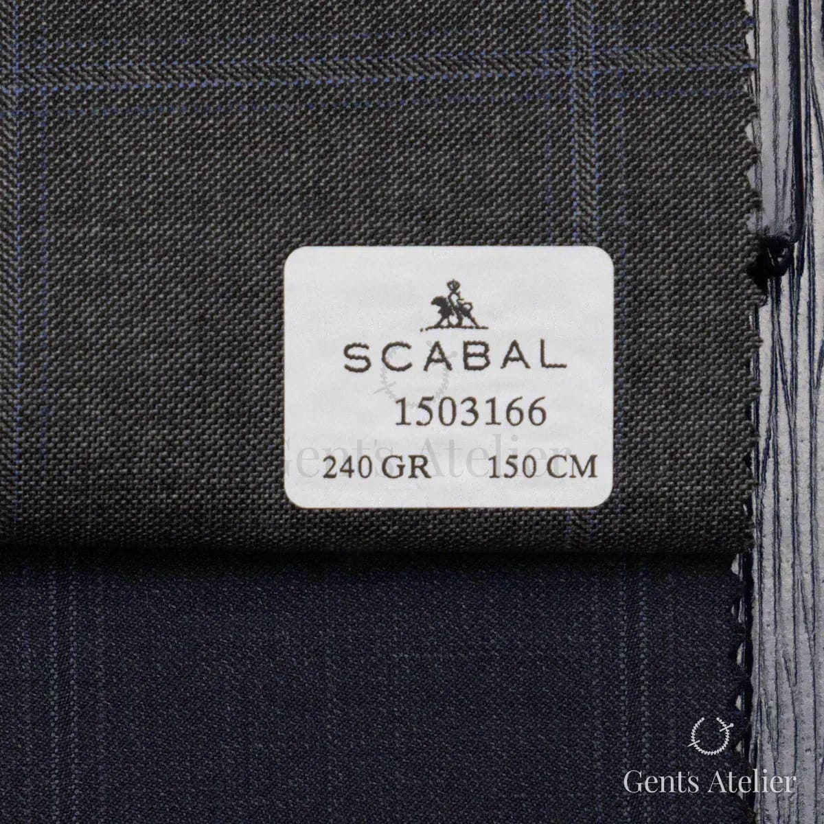 Образец ткани Scabal 1503166 с этикеткой, тёмно-серый (графитовый)