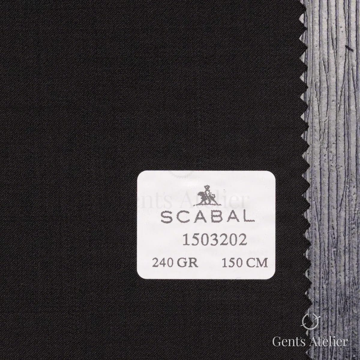 Образец ткани Scabal 1503202 с этикеткой, чёрный