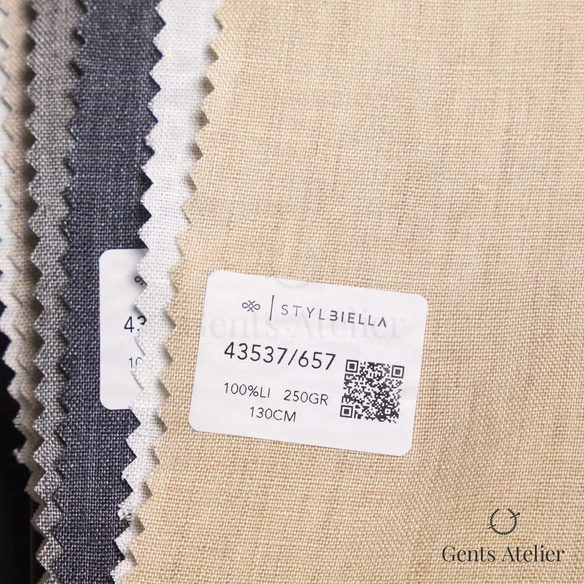 Образец ткани Stylbiella 43537/657 с этикеткой, песочный