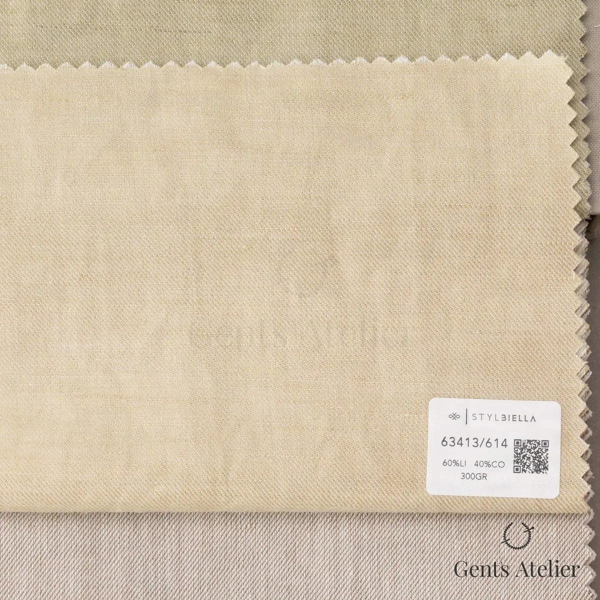 Образец ткани Stylbiella 63413/614 с этикеткой, кремовый