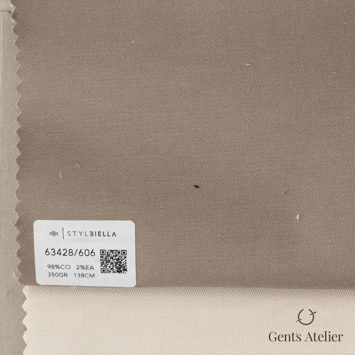 Образец ткани Stylbiella 63428/606 с этикеткой, кемел