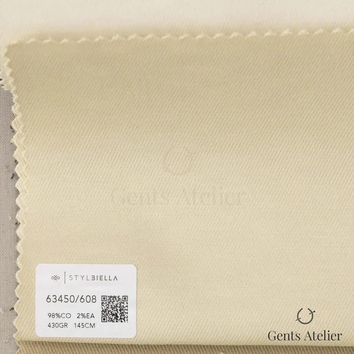 Образец ткани Stylbiella 63450/608 с этикеткой, кремовый