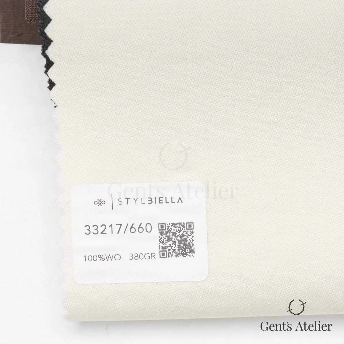 Образец ткани Stylbiella 33217/660 с этикеткой, слоновая кость