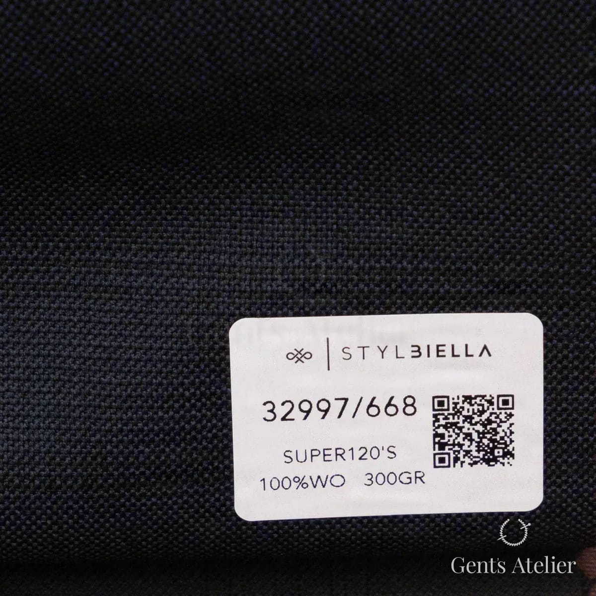 Образец ткани Stylbiella 32997/668 с этикеткой, тёмно-серый графит