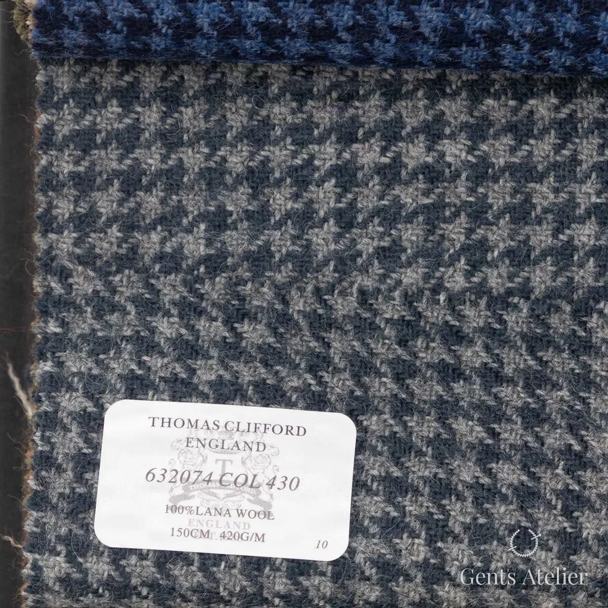 Образец ткани Thomas Clifford 632074 COL 430 с этикеткой, серый