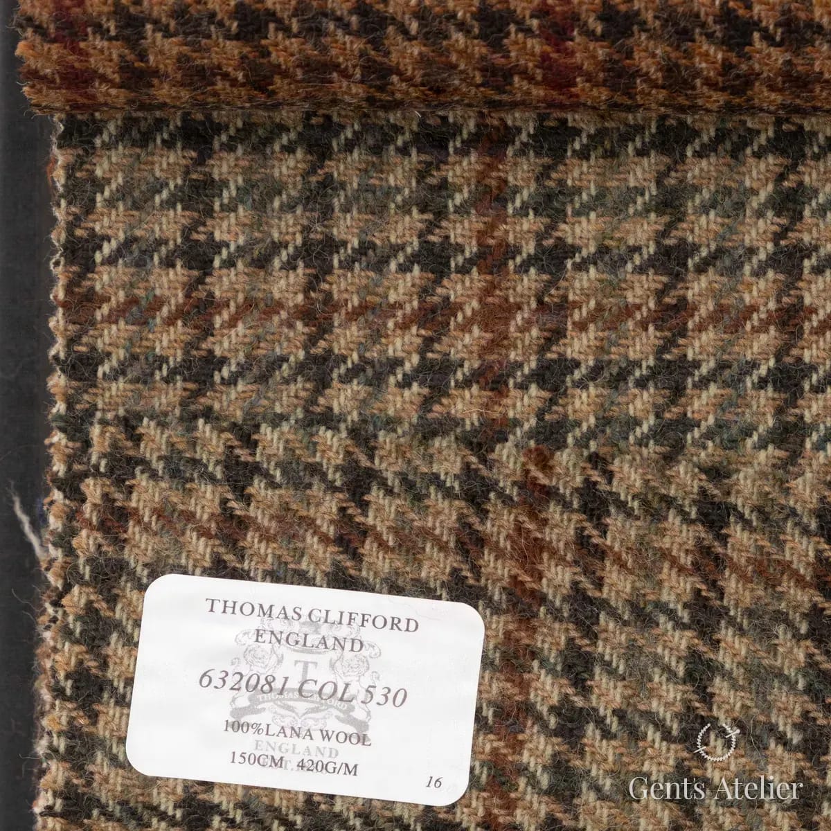 Образец ткани Thomas Clifford 632081 COL 530 с этикеткой, оливковый
