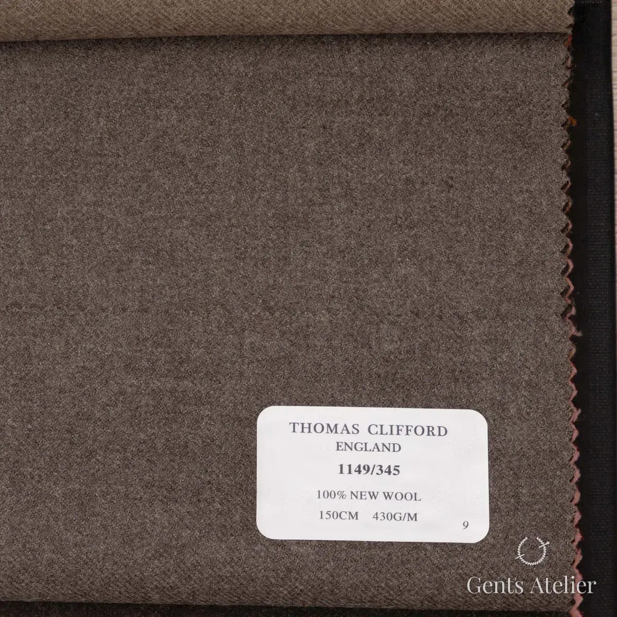 Образец ткани Thomas Clifford 1149/345 с этикеткой, коричневый