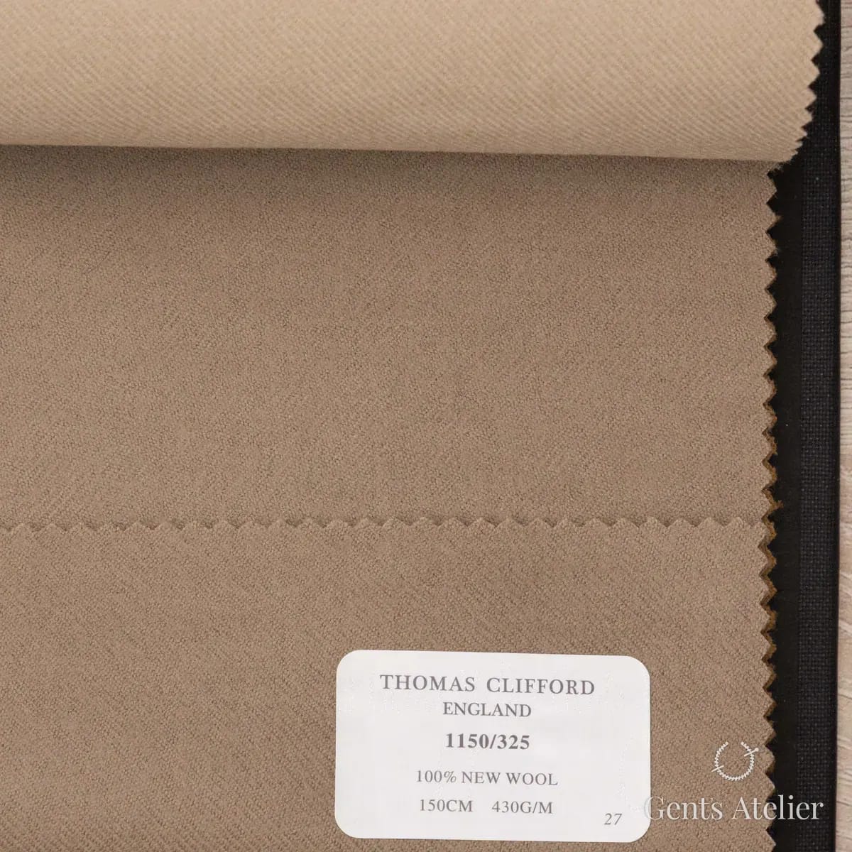 Образец ткани Thomas Clifford 1150/325 с этикеткой, бежевый