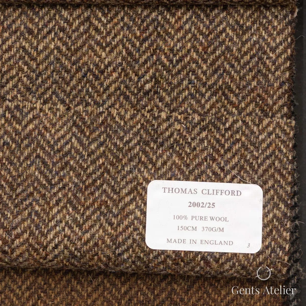 Образец ткани Thomas Clifford 2002/25 с этикеткой, коричневый