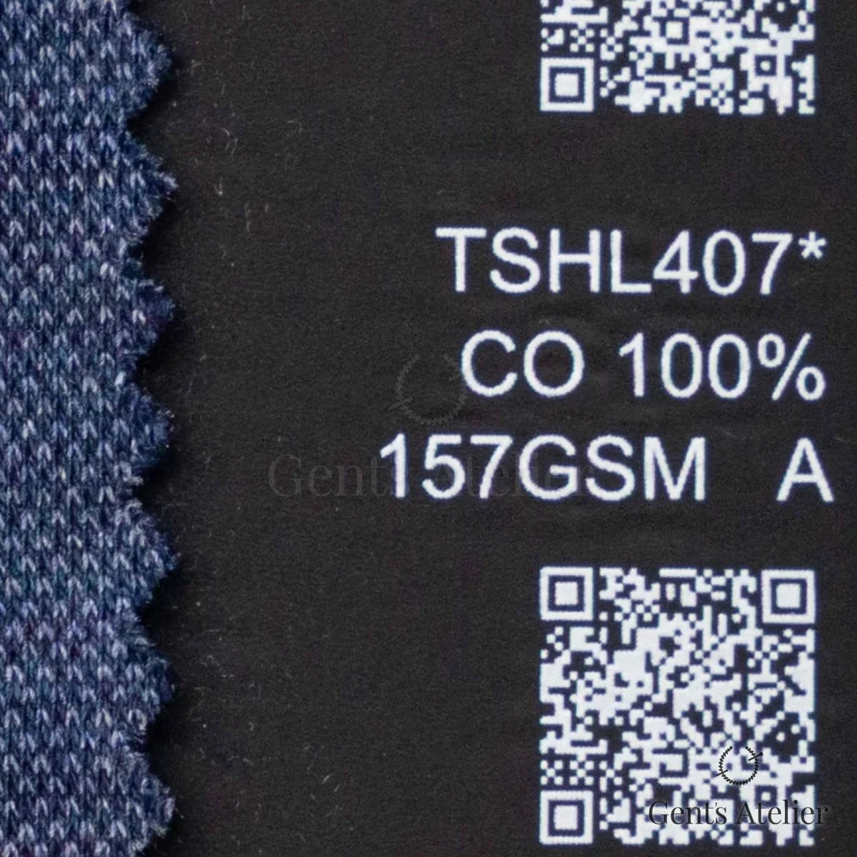 Образец ткани Lucerne TSHL407* с этикеткой — Синий меланж
