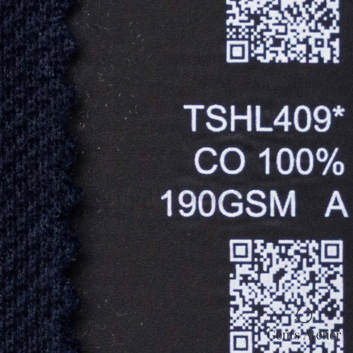 Образец ткани Lucerne TSHL409* с этикеткой — Тёмно-синий
