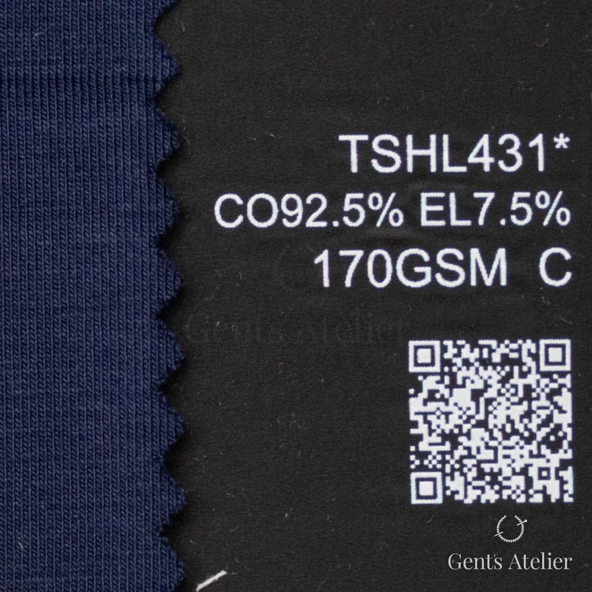 Образец ткани Lucerne TSHL431* с этикеткой — Тёмно-синий