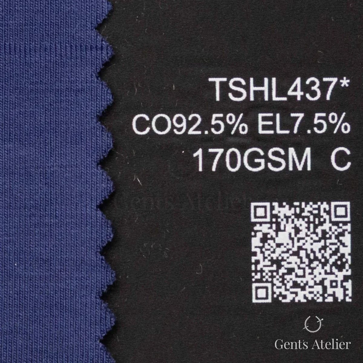 Образец ткани Lucerne TSHL437* с этикеткой — Тёмно-синий