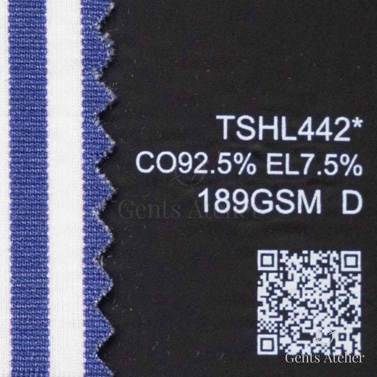 Образец ткани Lucerne TSHL442* с этикеткой — Белый / Индиго