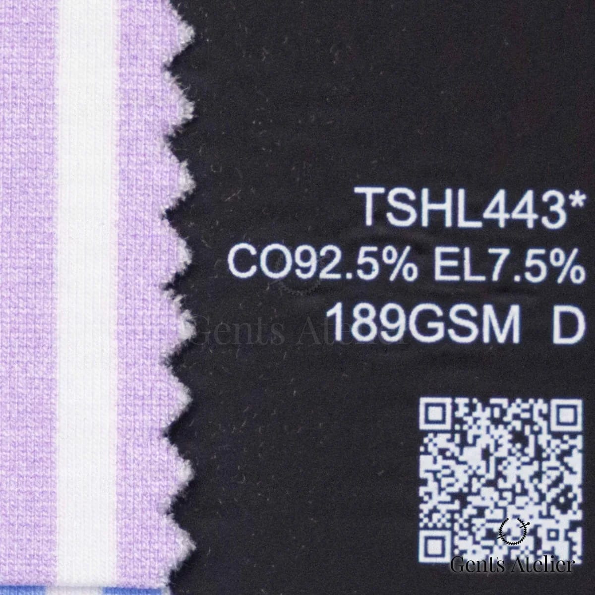 Образец ткани Lucerne TSHL443* с этикеткой — Белый / Сиреневый