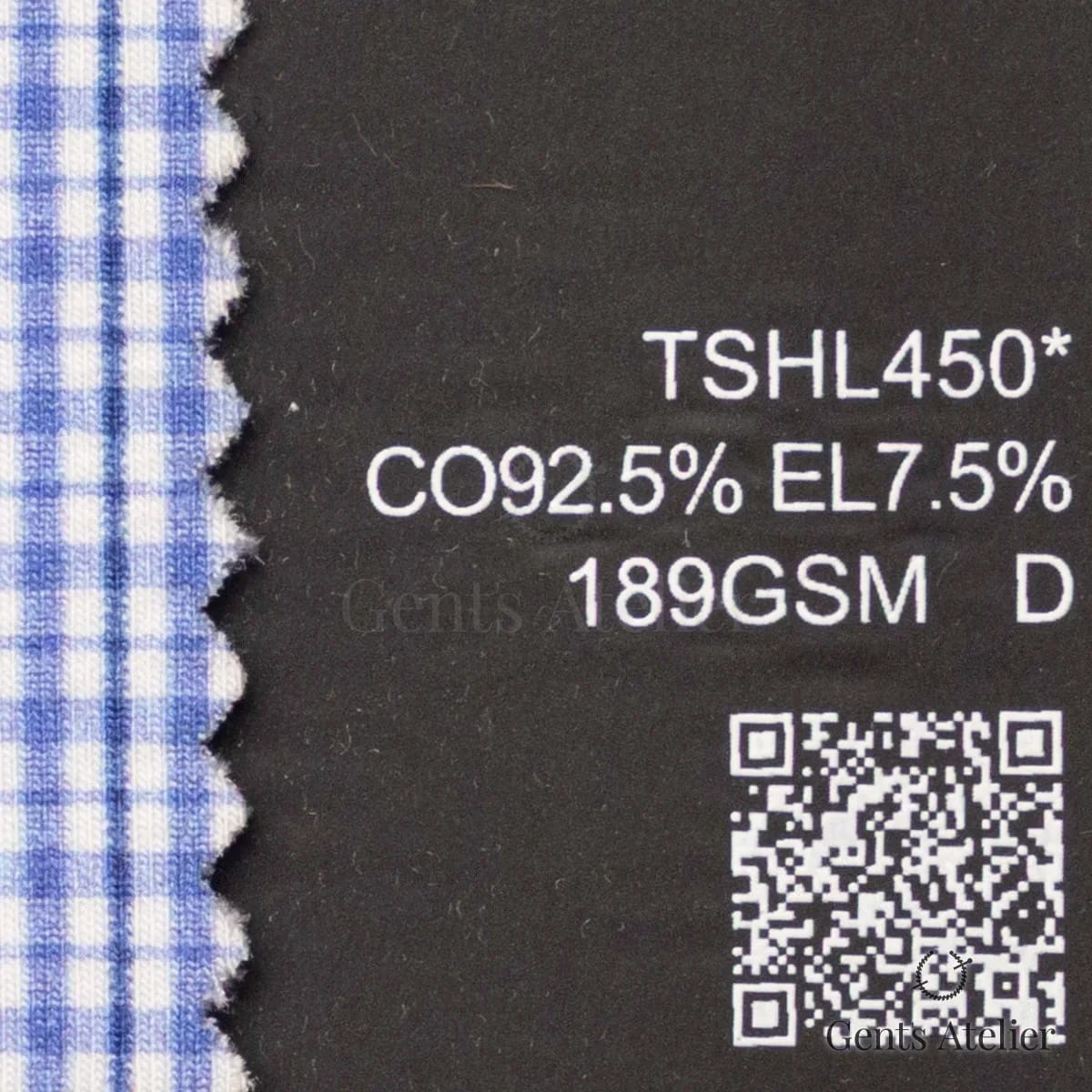 Образец ткани Lucerne TSHL450* с этикеткой — Белый / голубая клетка