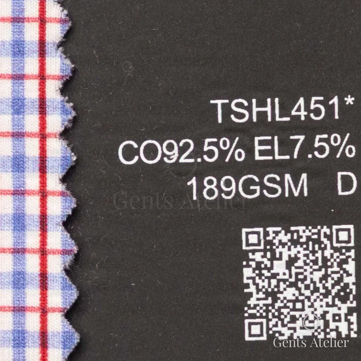 Образец ткани Lucerne TSHL451* с этикеткой — Белый / красно-синяя клетка