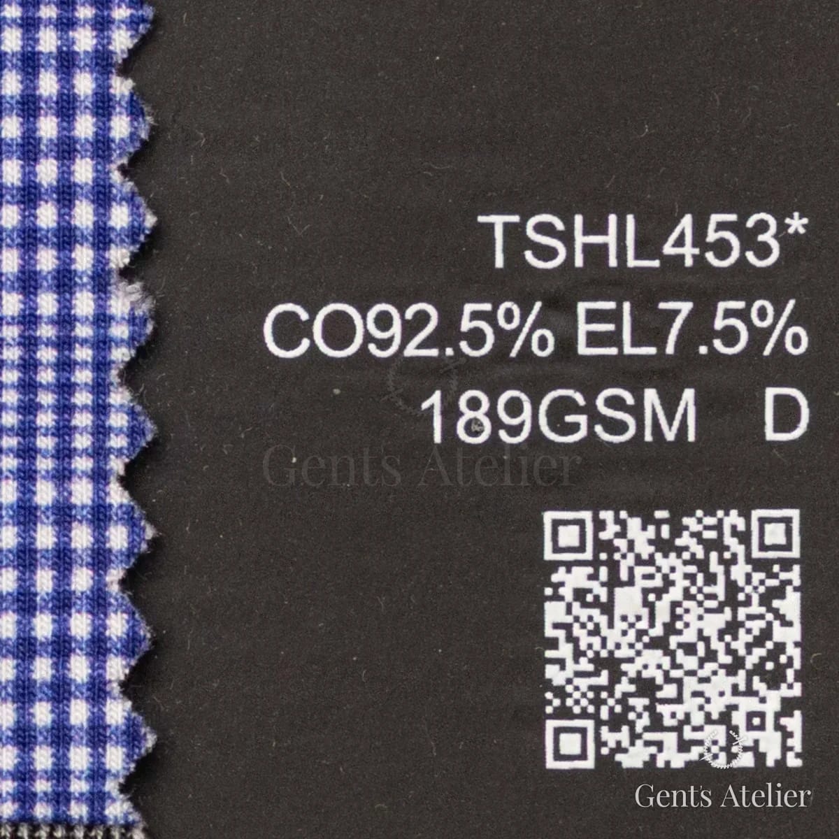 Образец ткани Lucerne TSHL453* с этикеткой — Белый / синяя клетка