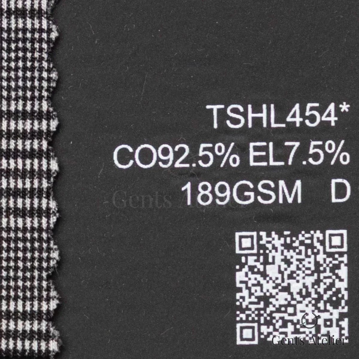 Образец ткани Lucerne TSHL454* с этикеткой — Белый / чёрная клетка