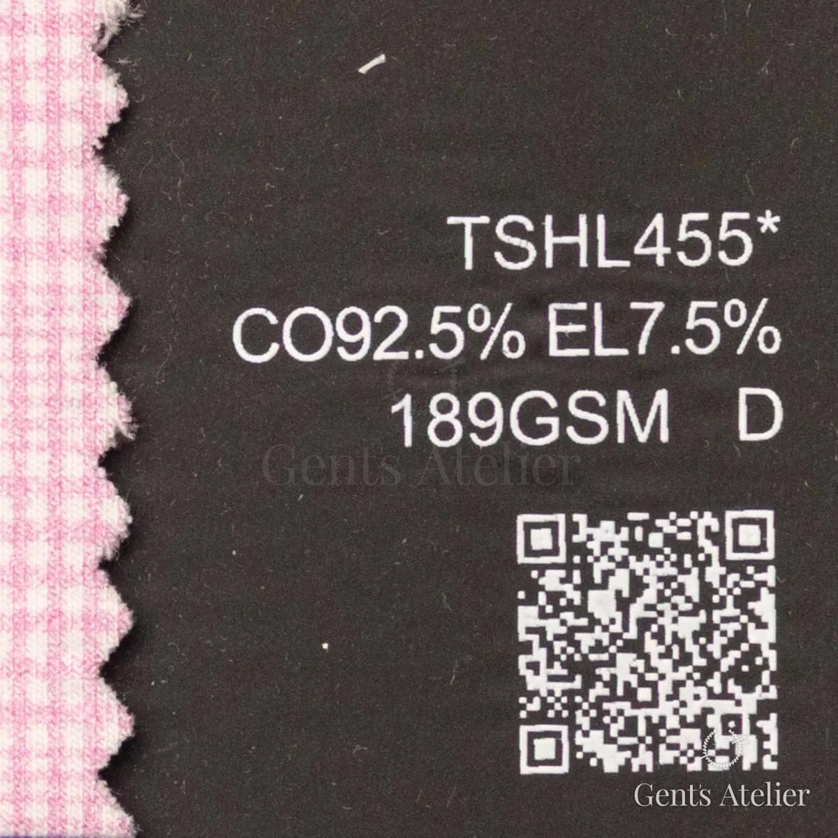 Образец ткани Lucerne TSHL455* с этикеткой — Белый / розовая клетка