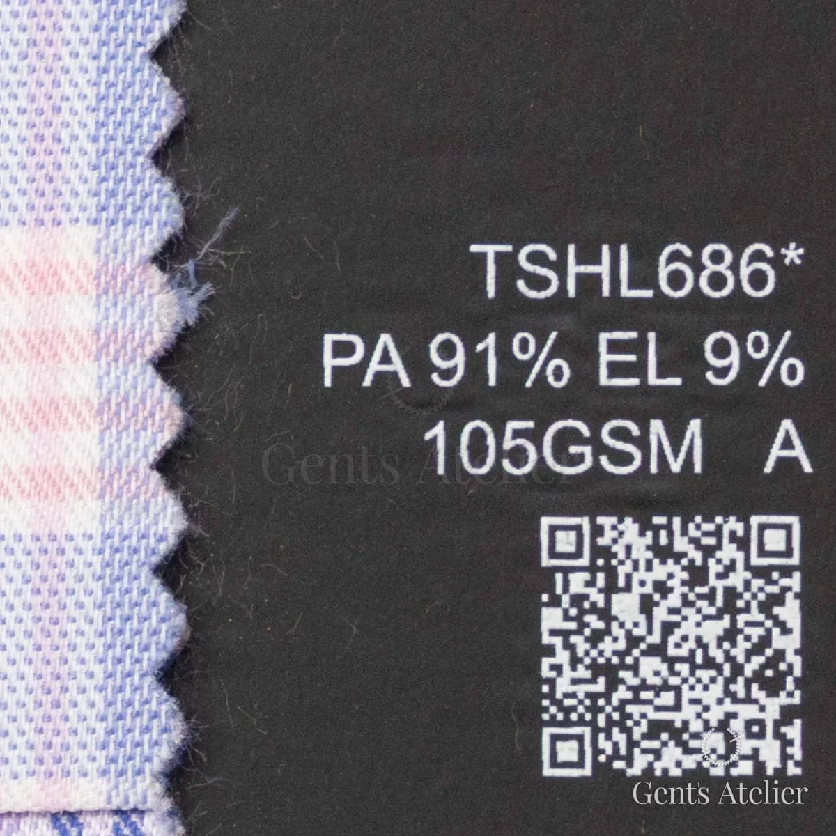 Образец ткани Lucerne TSHL686* с этикеткой — Белый / голубой-розовый